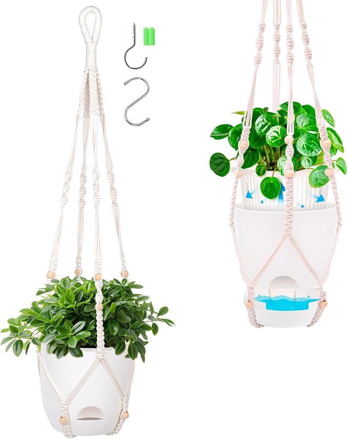 2-Pack 5.7-Inch Self-Watering Hanging Planters by QCQHDU