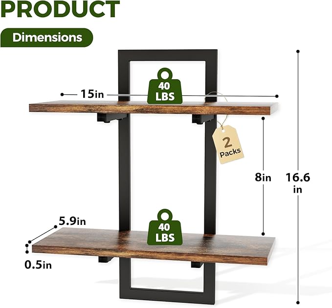 Bamworld Floating Shelves for Wall Planters for Indoor Plants Hanging Shelves - Image 2