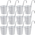 OBTANIM 12 Pack Metal Hanging Flower Pots Railing Planter Outdoor Fence Hanging by OBTANIM