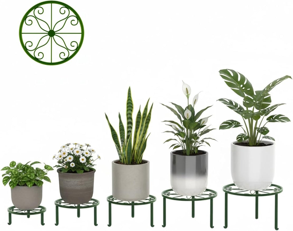 5-Pack Metal Plant Stand Indoor Outdoor Decoration Small Plant Holders - Image 2