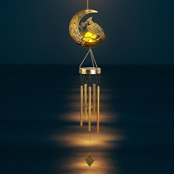 Moon Cardinal Wind Chime for Outside - Image 6