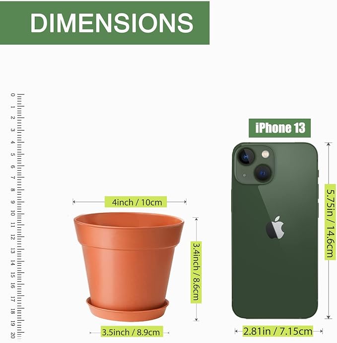 4 inch Small Plant Pots, 28 Pack Plastic Planters - Image 6