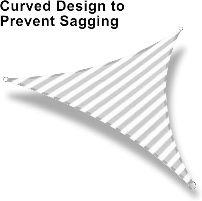 LOVE STORY 16' x 16' x 16' Triangle Grey-White Sun Shade Sail Canopy UV Block - Image 6