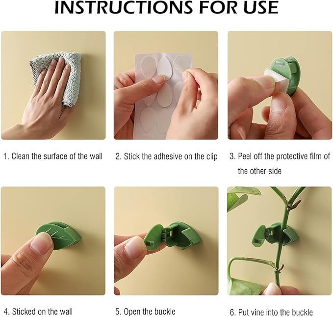 60 Pcs Plant Climbing Wall Fixture Clips Self-Adhesive Hook Vines Traction - Image 6