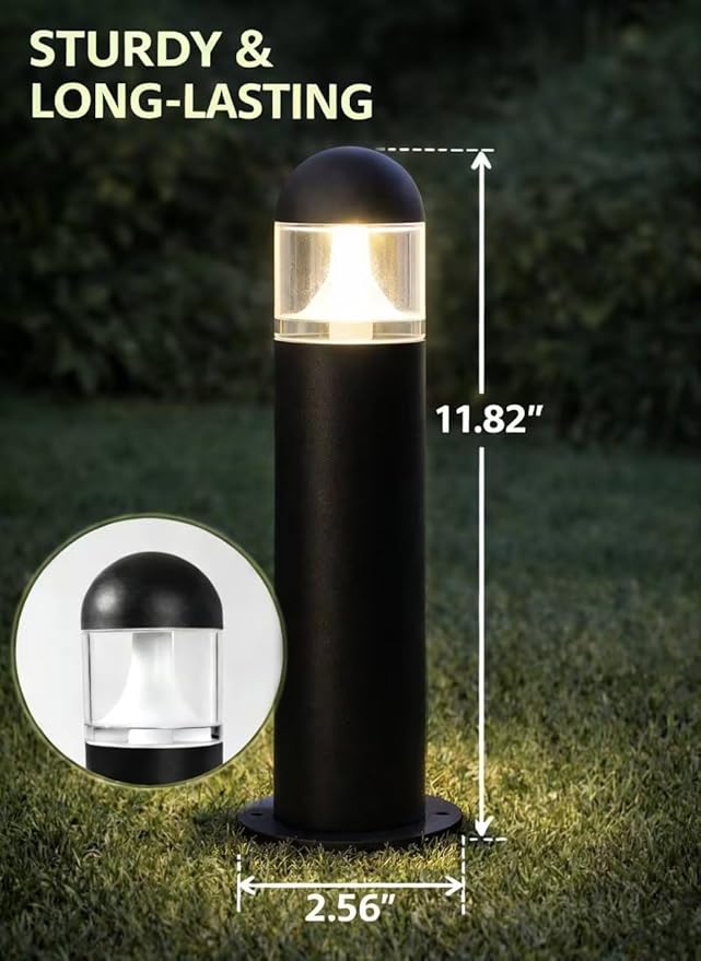 6 Pack Low Voltage Landscape Pathway Lights, 12V LED Bollard Light IP67 - Image 2
