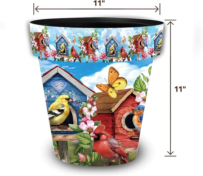 Briarwood Lane Floral Birdhouses Medium Planter - Image 2