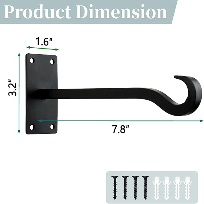 Qiang Ni Bird Feeder Hanger: 8-Inch Wall-Mounted Plant Bracket Outdoor - Image 5