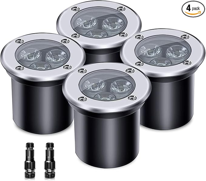 4 Pack 3w 12v Low Voltage In-ground Lights LED Landscape Light Waterproof IP67 by ALEDECO