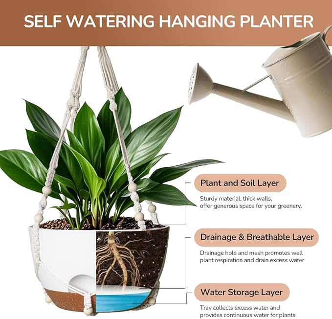 12 Inch Hanging Baskets for Plants Outdoor, Hanging Planters for Indoor Outdoor - Image 3