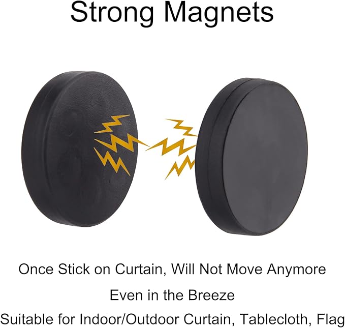 Magnetic Shower Curtain Weights, Rubber Covered Heavy Duty Weights, Prevent - Image 3