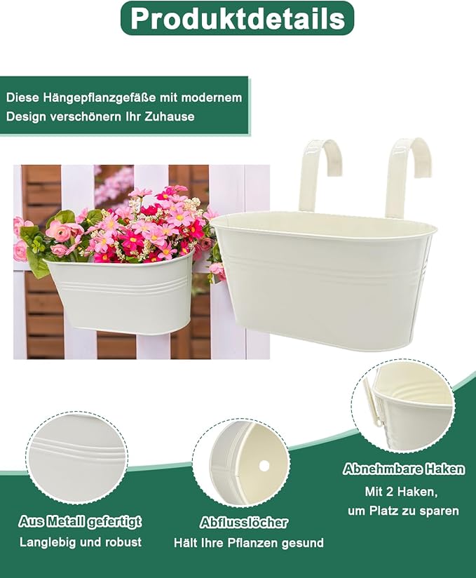 Metal Railing Planters for Outdoor Plants - Image 3