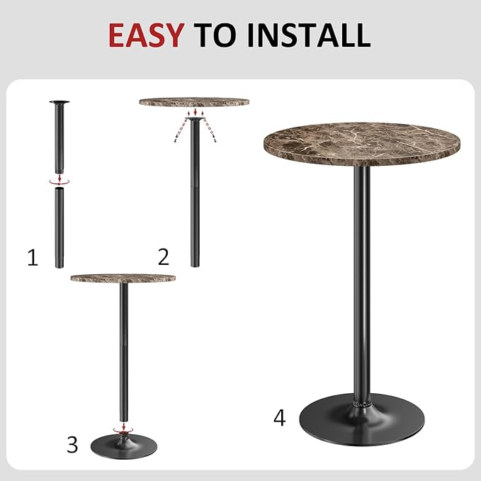 Furmax Bistro Pub Table Round Bar Height Cocktail Table - Image 6