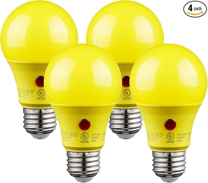 TORCHSTAR Yellow Dusk to Dawn Light Bulbs Outdoor, Sensor A19 LED Light Bulb by TORCHSTAR