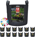 JERIA 12-Pack 10 Gallon Grow Bags, 300G Thickened Nonwoven Garden Pots by JERIA