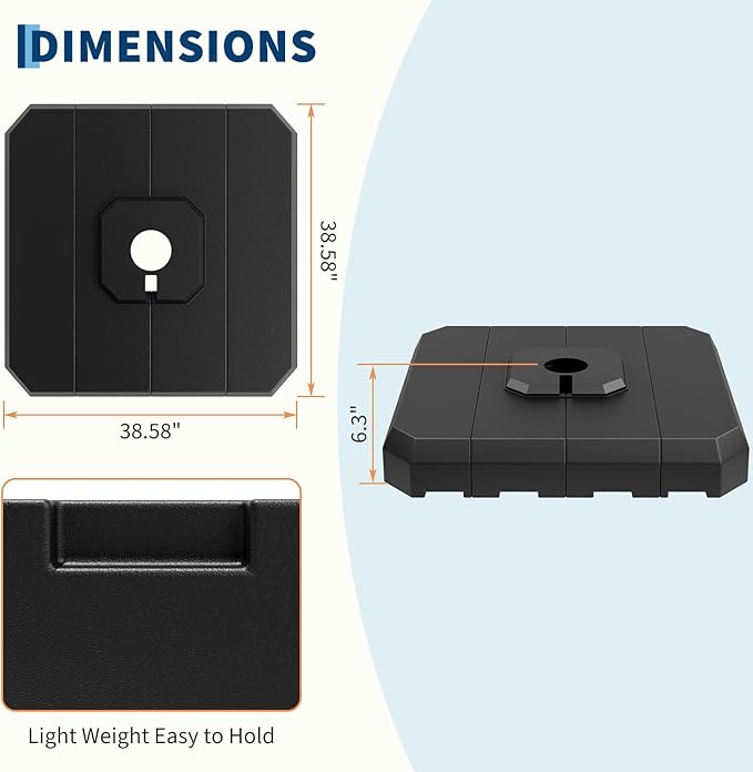 Garvee 4Pcs Patio Umbrella Base 330lb Capacity Cantilever Umbrellas Weight - Image 4