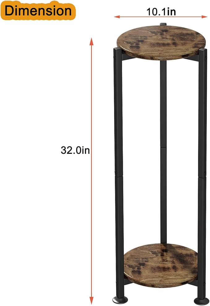 Plant Stand Indoor Corner Tall 2 Tier Metal Modern Flower Storage Plant Shelf - Image 6
