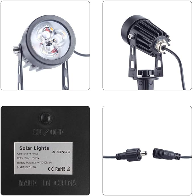 APONUO Metal Solar Spot Lights Outdoor - Image 6