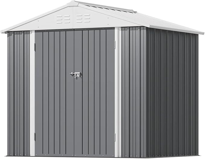Greesum 8×6FT Outdoor Storage Shed, Metal Patio Storaged Sheds - Image 4