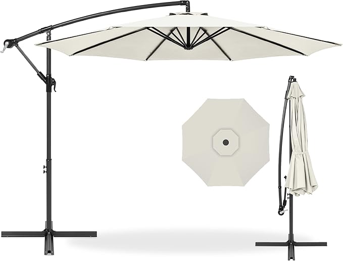Best Choice Products 10ft Offset Hanging Market Patio Umbrella w/Easy Tilt - Image 8