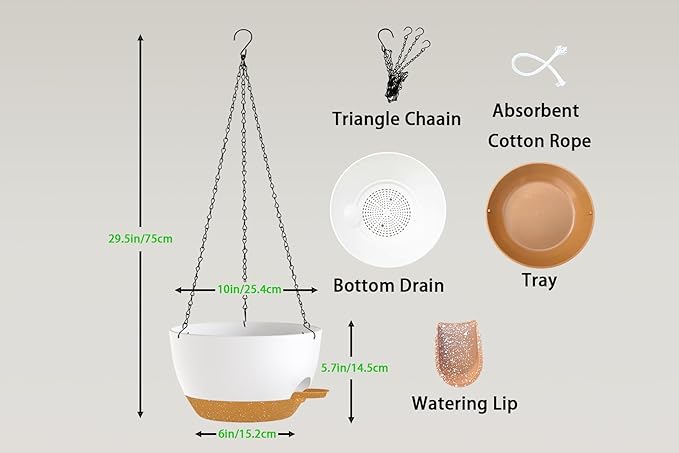 Hanging Planters, Matte Plastic Planters - Image 2