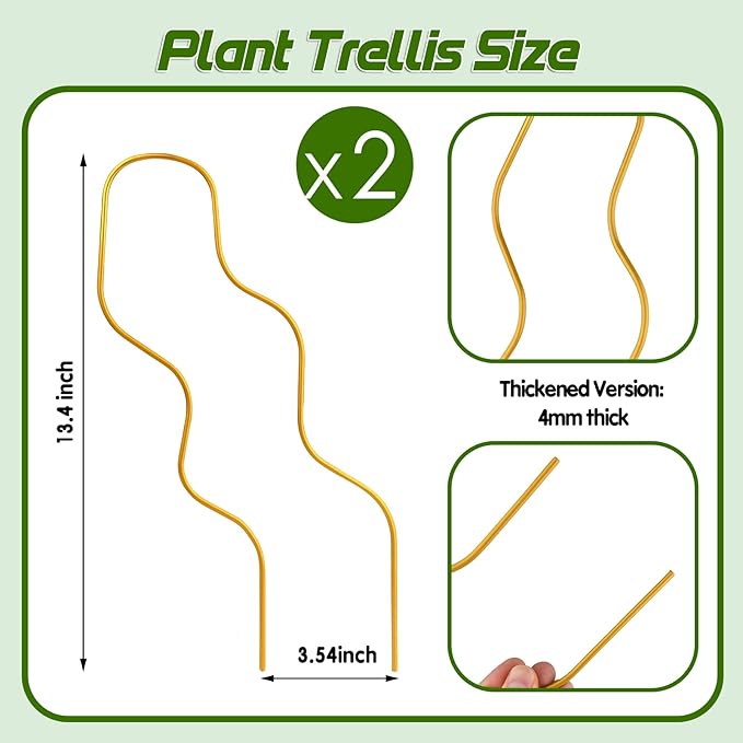 13.4 Inch Indoor Plant Trellis for Climbing Plants, Metal Trellis, Small Garden - Image 2