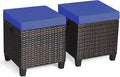 Tangkula 2 Pieces Outdoor Patio Ottoman, All Weather Rattan Wicker Ottoman Seat by TANGKULA