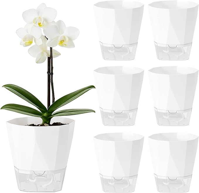 6 Pack Self Watering Plant Pots 6 Inches Self-Watering Planters by Planterhoma