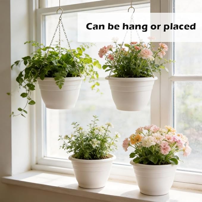 Hanging Planters 10 Inch, Self Watering Hanging Basket - Image 4