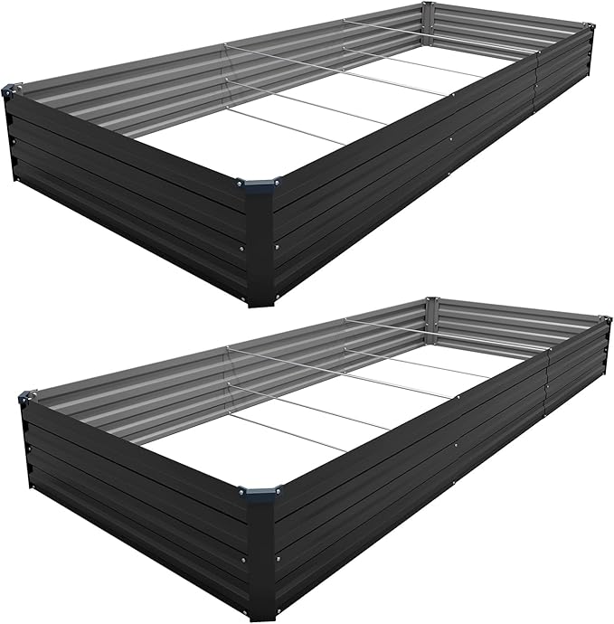 12×4×1FT Galvanized Raised Garden Bed Kit, Metal Planter Boxes, Large Outdoor - Image 7