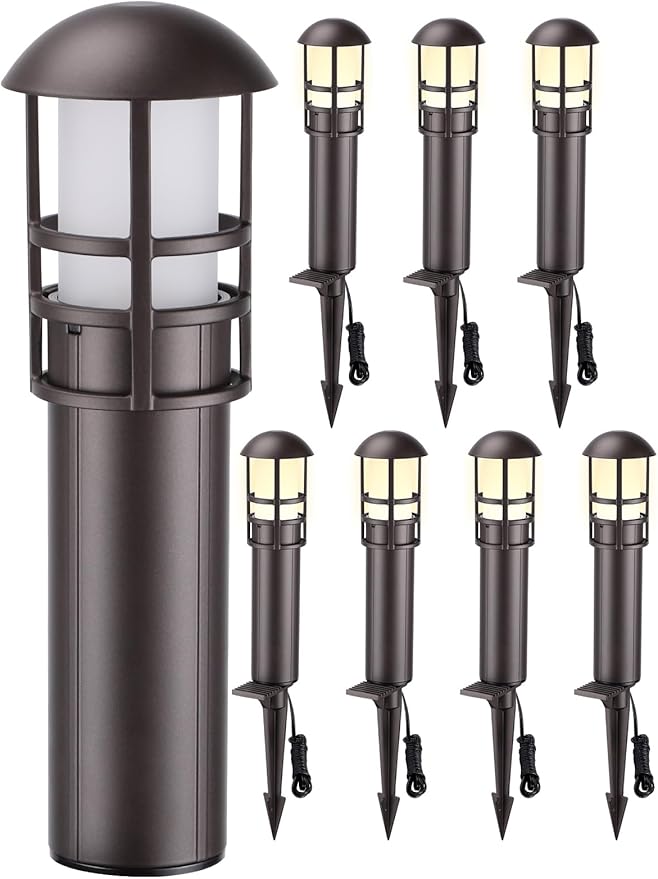 LEONLITE 8-Pack Low Voltage Landscape Lights Pathway, 3W 12V LED Path Lights by LEONLITE