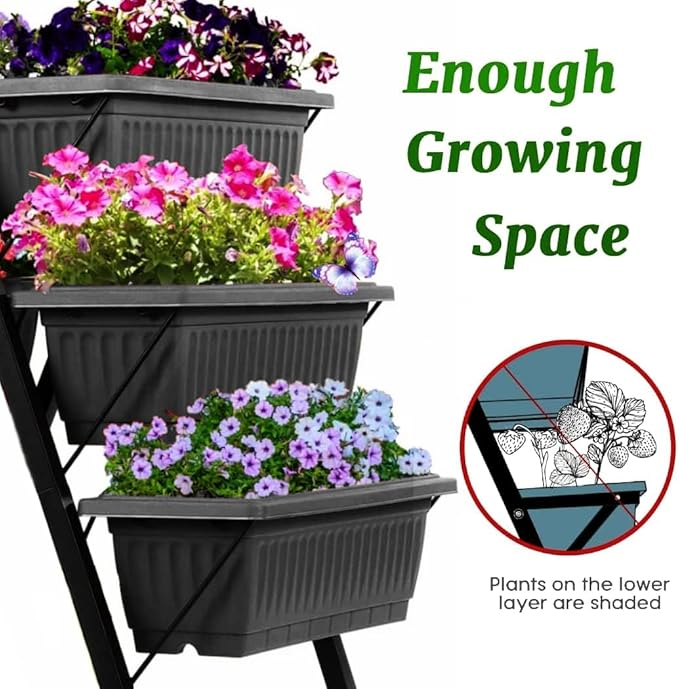 SEJOV 4FT Vertical Raised Garden Bed, 5 Tiers Elevated Planter Box - Image 6