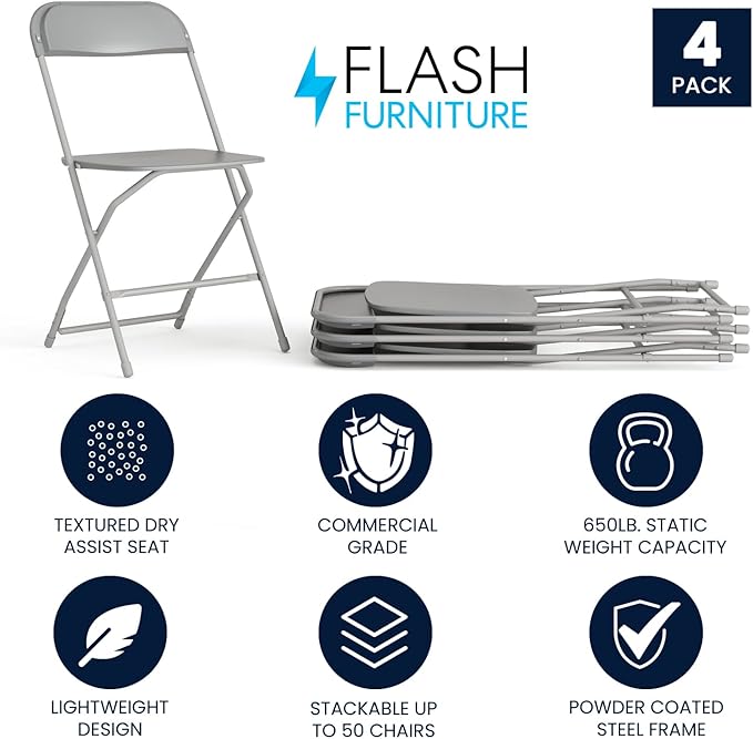 Flash Furniture Hercules Series Plastic Folding Chair - Image 3