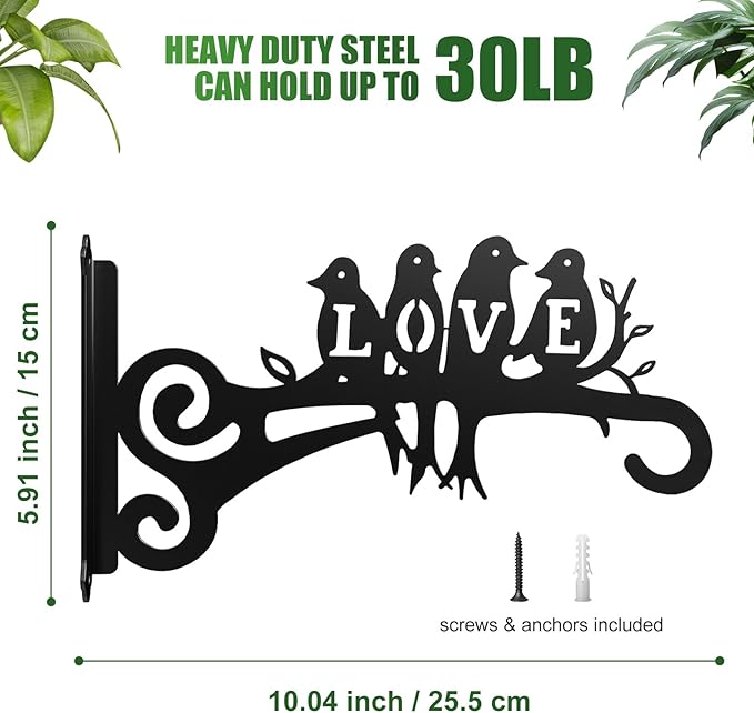4-Pack Aesthetic Plant Hangers Outdoor and Indoor – 10 Inch Metal Hanging Plant - Image 3
