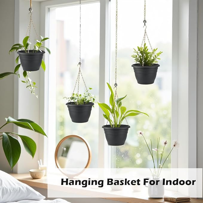 Hanging Planters 10 Inch, Self Watering Hanging Basket - Image 6