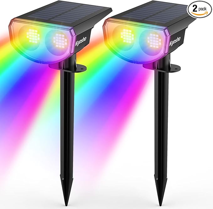 Kyosho Solar Color Spot Lights Outdoor, 9 Lighting Modes Halloween Christmas by Kyosho