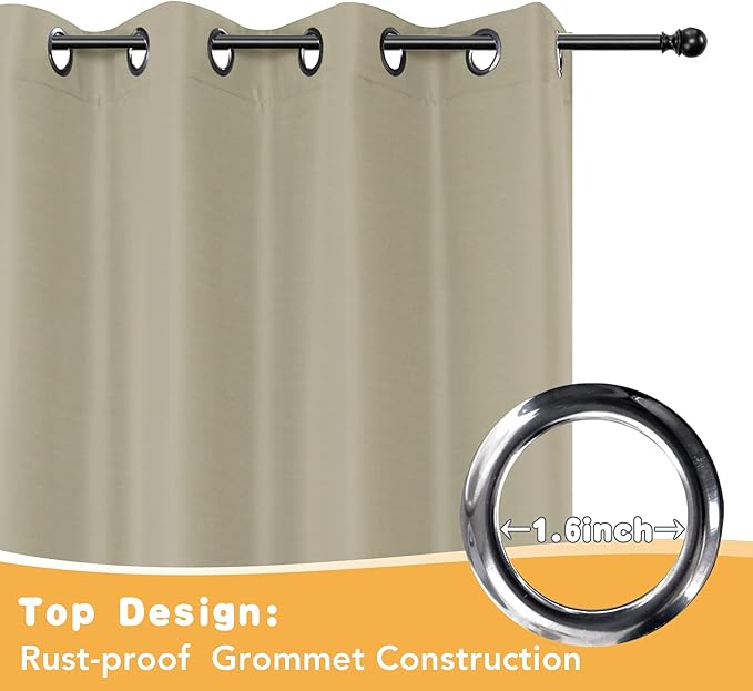 HolidayIdeas Outdoor Curtains for Patio Waterproof, 4 Panels - Image 4