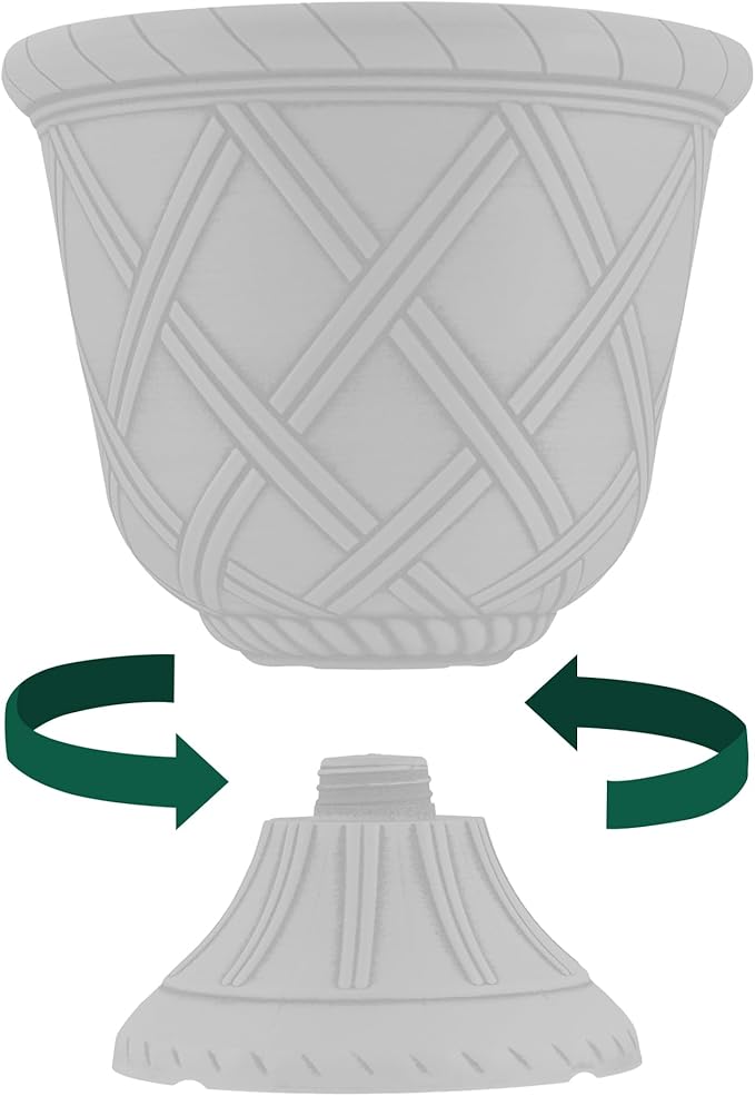 Arcadia Garden Products PL61BG Lattice Plastic Garden Urn, Classic Decorative - Image 3