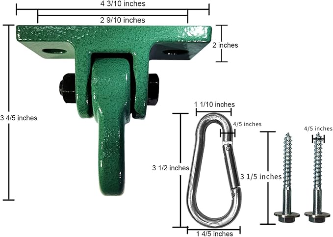 Heavy Duty Green Swing Hangers Screws Bolts Included Over 5000 lb Capacity - Image 6