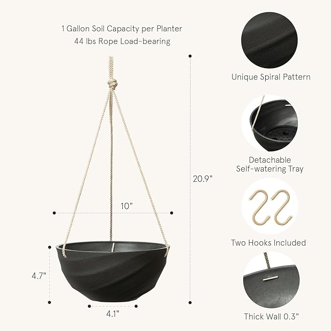 La Jolie Maison 10 Inch Hanging Planters - Image 2