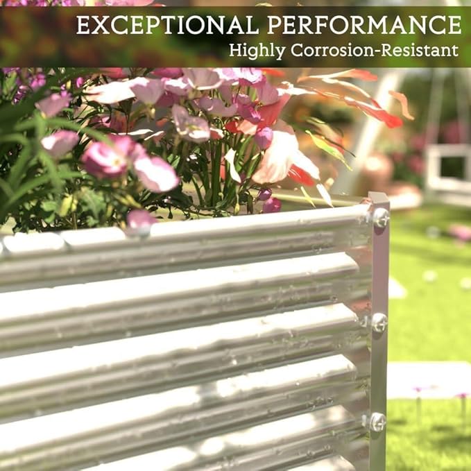 FRIZIONE 2pcs Tall 8x4ft Galvanized Raised Garden Bed Outdoor, Above Ground - Image 5
