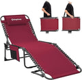 KingCamp Lounge Chair Outdoor, Folding Portable Tanning Chairs Comfy Adjustable by KingCamp