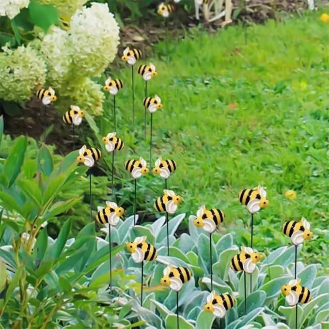 20pcs Bee Garden Stakes, Resin Bumblebee Yard Decor - Image 2