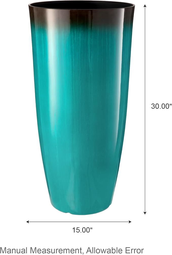Glitzhome 30" H Tall Outdoor Planter, Plastic Large Flower Pots - Image 2