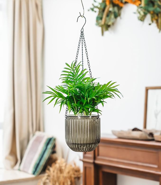 Josteve 5.2 Inch 2 Pcs Self Watering Hanging Planter Indoor Plant Pots Drainage - Image 3