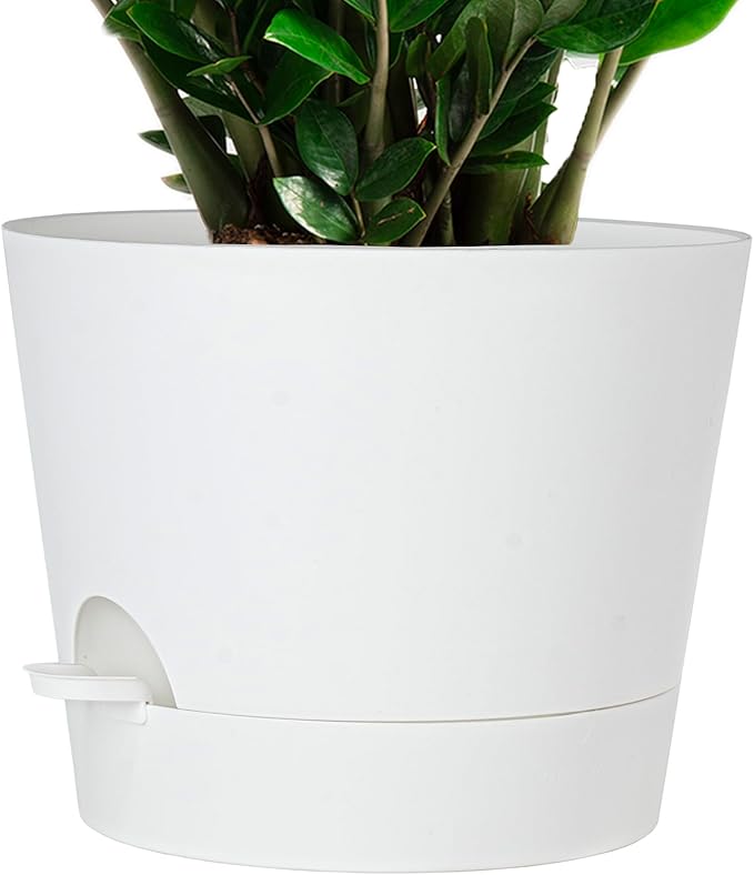 12inch Large Self Watering Plant Pot, Plastic Cylinder Planter by SwinDuck