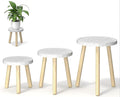 3-Pack Wood Plant Stands Indoor, Single Plant Stand by Unknown