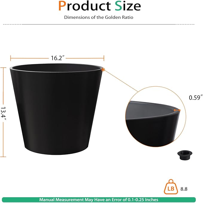 Wide Planters for Outdoor Plants, Extra Large Indoor Flower Pots for Garden - Image 2