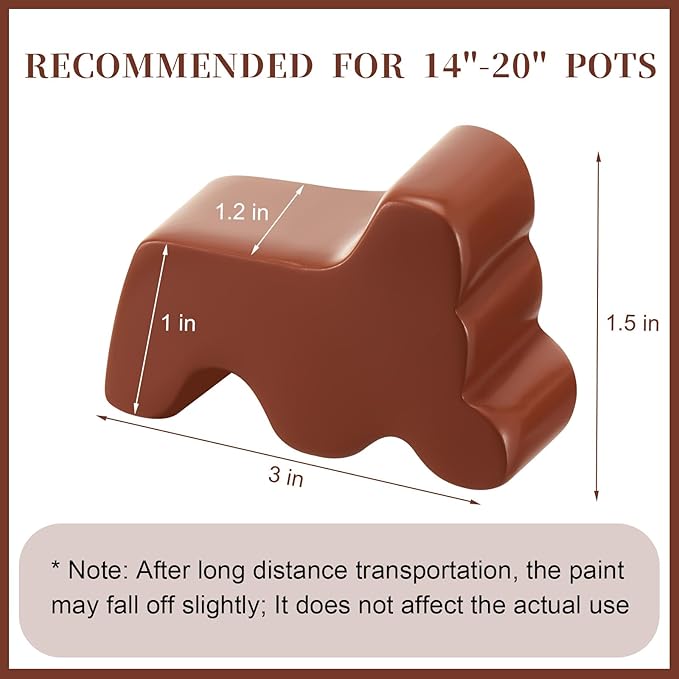 Kigeli 12 Pcs Resin Pot Feet for Outdoor Planters 3 Inch Long 1.5 Inch Tall - Image 2