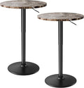 Flamaker Round Bistro Pub Table 23.6 Inch Height Adjustable 360° Swivel Bar by Flamaker