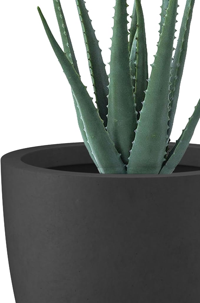 Kante 10 Inch Dia Round Concrete Planter, Indoor Outdoor Large Plant Pot - Image 7